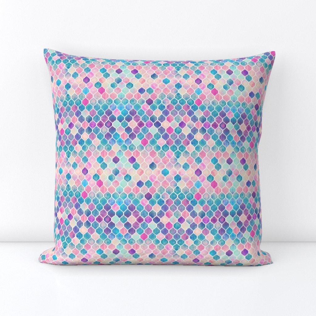 Extra Tiny Rainbow Pastel Watercolor Moroccan Pattern