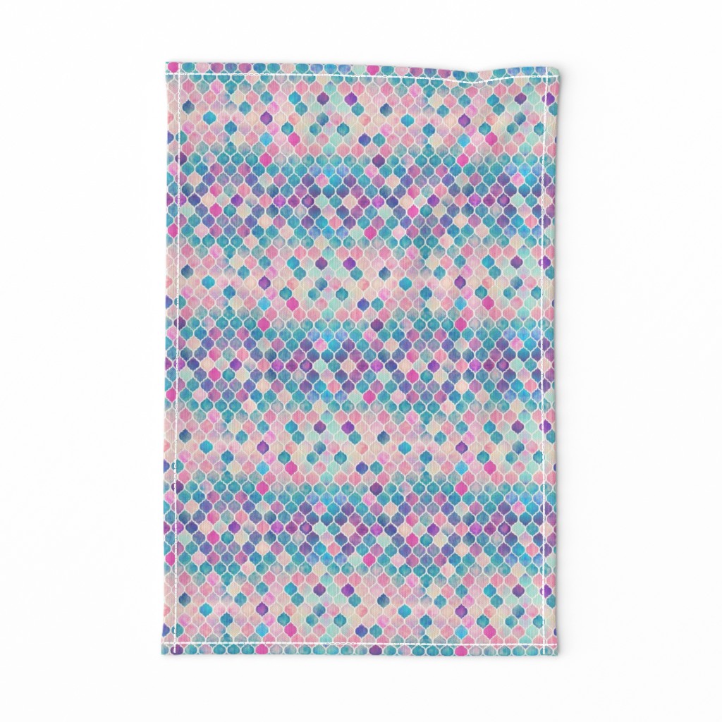 Extra Tiny Rainbow Pastel Watercolor Moroccan Pattern