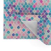 Extra Tiny Rainbow Pastel Watercolor Moroccan Pattern