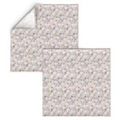 Tiny Dusky Rose, Cream and Grey Floral Moroccan Tiles