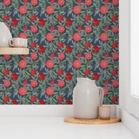 Pomegranate garden on navy