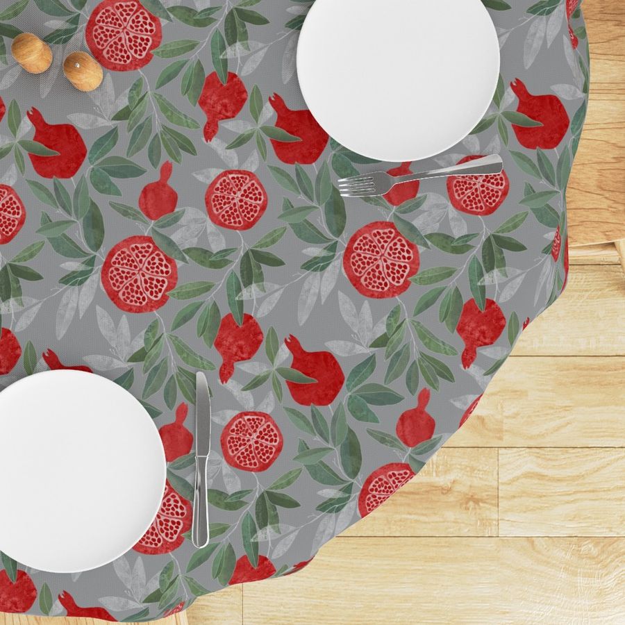 Pomegranate garden on grey