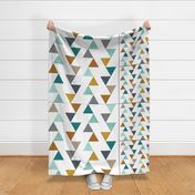 1 blanket + 2 loveys: triangle ladder wholecloth // black stripes + maritime linens