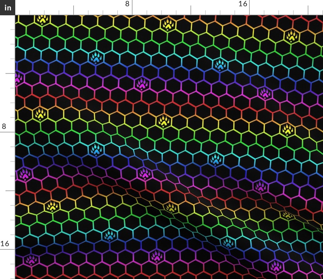 Ferret tracks on hexagons - rainbow