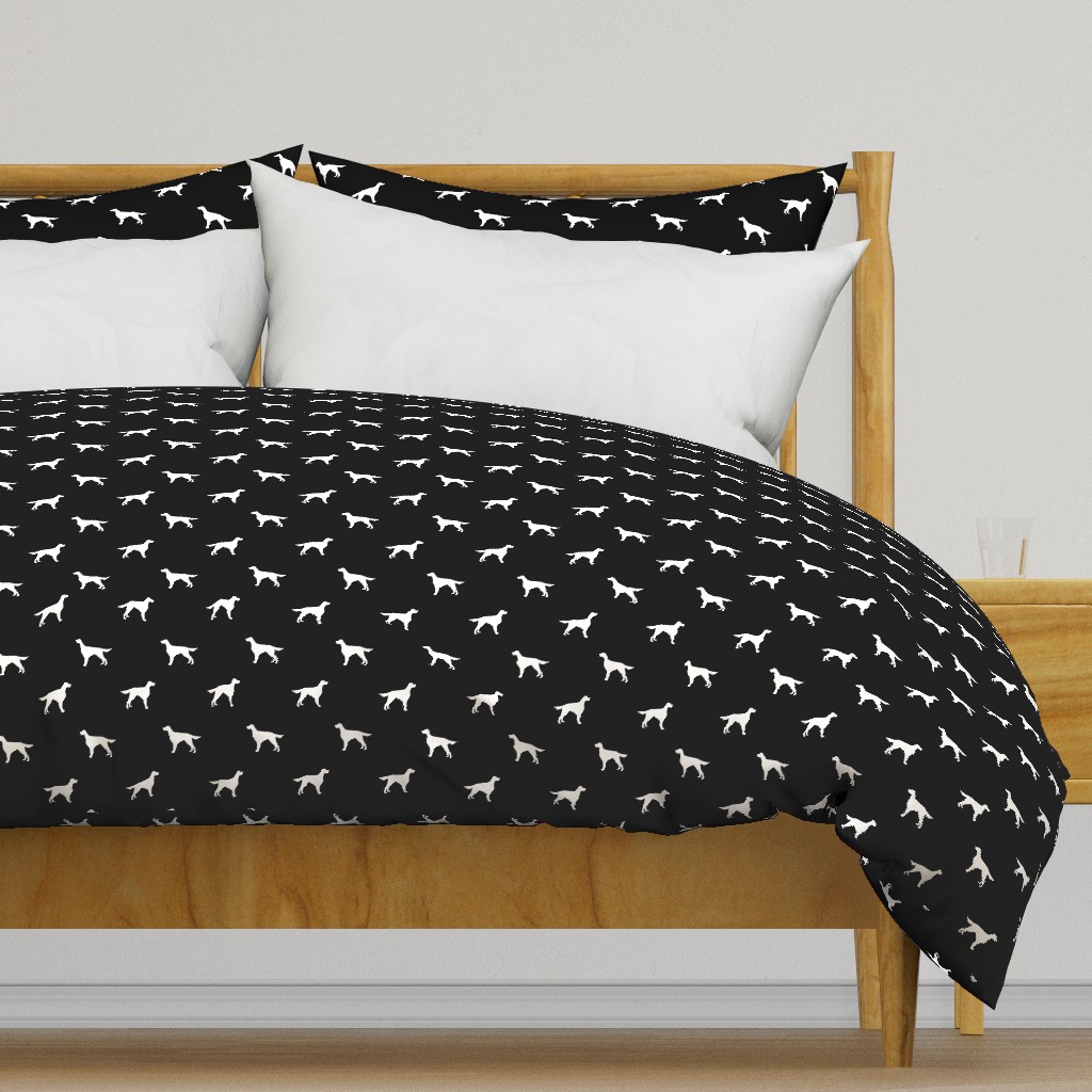 Irish Setter dog fabric silhouette pattern black