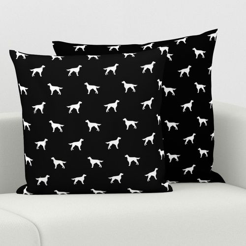 Irish Setter dog fabric silhouette pattern black