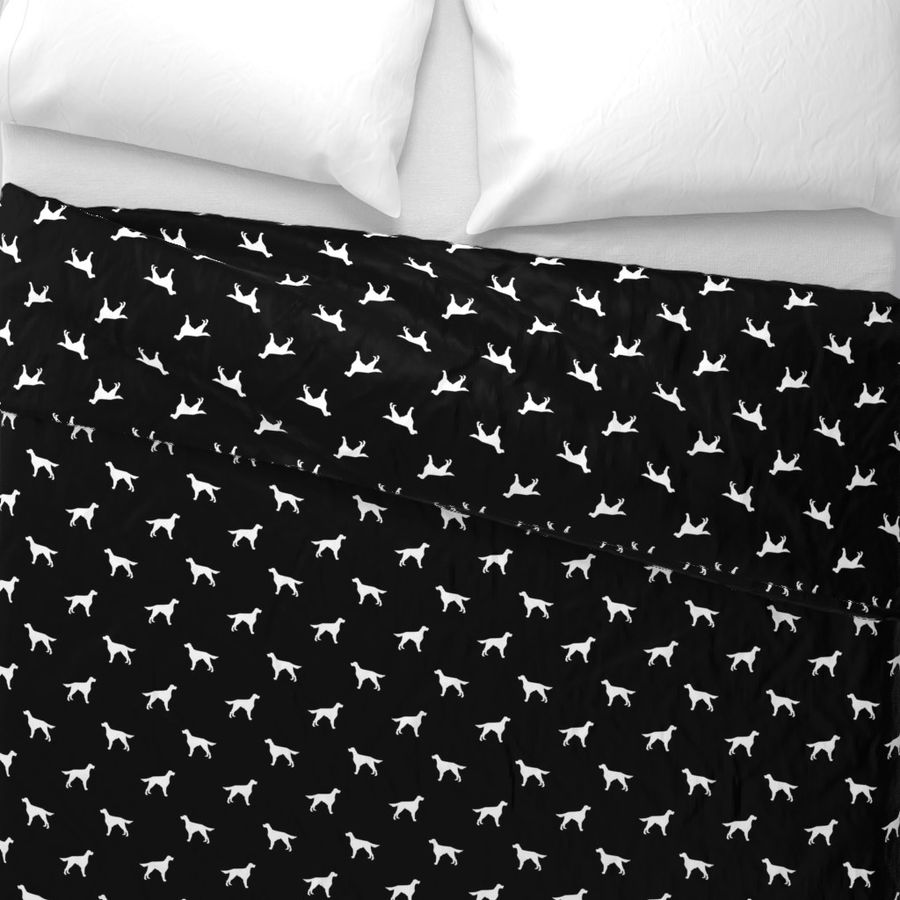 Irish Setter dog fabric silhouette pattern black