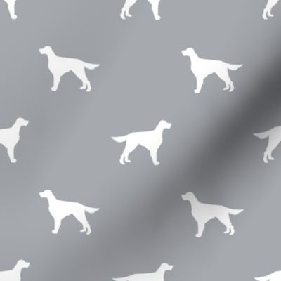 Irish Setter dog fabric silhouette pattern grey