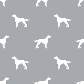Irish Setter dog fabric silhouette pattern grey
