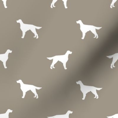 Irish Setter dog fabric silhouette pattern med brown