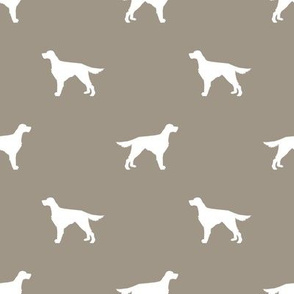 Irish Setter dog fabric silhouette pattern med brown