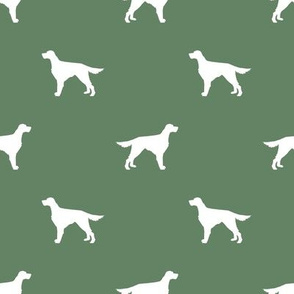 Irish Setter dog fabric silhouette pattern medium green