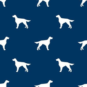 Irish Setter dog fabric silhouette pattern navy