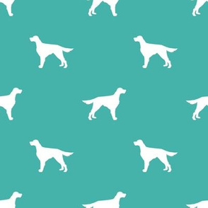 Irish Setter dog fabric silhouette pattern turquoise