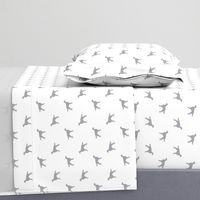 Irish Setter dog fabric silhouette pattern white grey