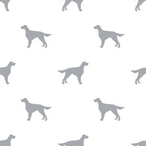 Irish Setter dog fabric silhouette pattern white grey