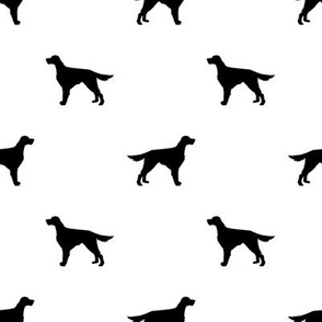 Irish Setter dog fabric silhouette pattern white