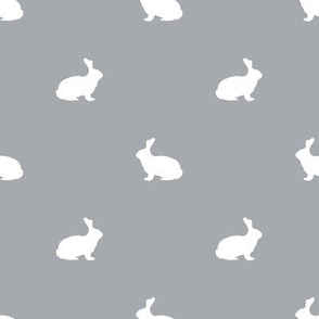 Rabbit fabric silhouette pattern grey