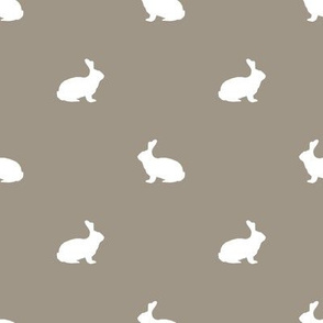 Rabbit fabric silhouette pattern med brown