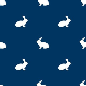 Rabbit fabric silhouette pattern navy