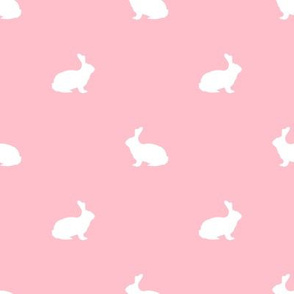 Rabbit fabric silhouette pattern pink