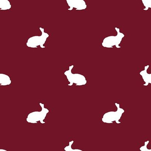 Rabbit fabric silhouette pattern ruby
