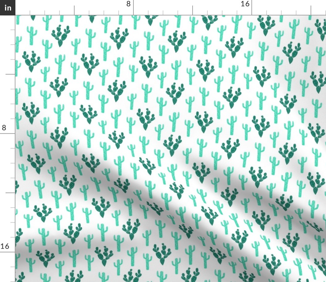 cactus fabric // blockprinted linocut fabric green desert summer 2017 fabric by andrea lauren