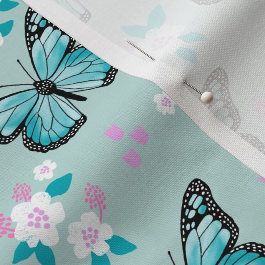 butterfly fabric // monarch butterflies Fabric | Spoonflower