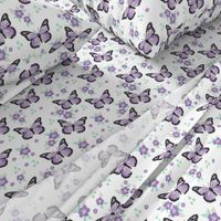 butterfly fabric // monarch butterflies spring florals design andrea lauren fabric - purple