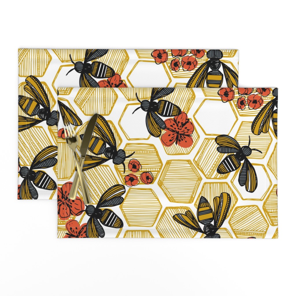 Honey Bee Hexagon Large