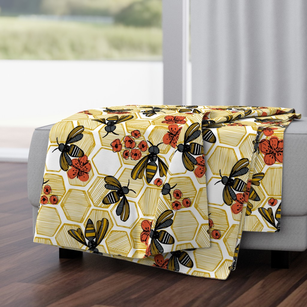 Honey Bee Hexagon Large