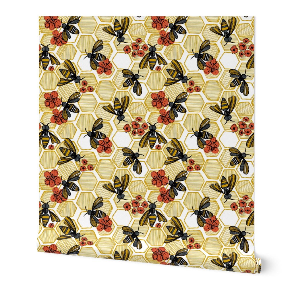 Honey Bee Hexagon Large