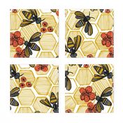 Honey Bee Hexagon Large