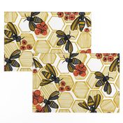 Honey Bee Hexagon Large