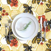 Honey Bee Hexagon Large