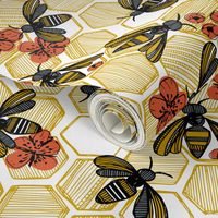 Honey Bee Hexagon Large