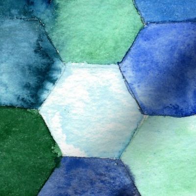Watercolored hexagon