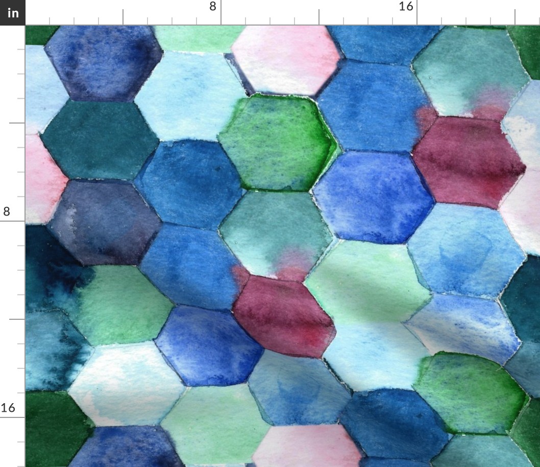 Watercolored hexagon