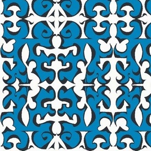 ARABESQUE Royal Blue, Black, and White