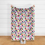 Colorful Summer Floral Triangle Wholecloth // Cheater Quilt 