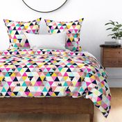 Colorful Summer Floral Triangle Wholecloth // Cheater Quilt 