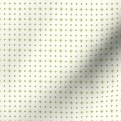 Seamless Spring Green Mini Polka Diamonds on Cream Background