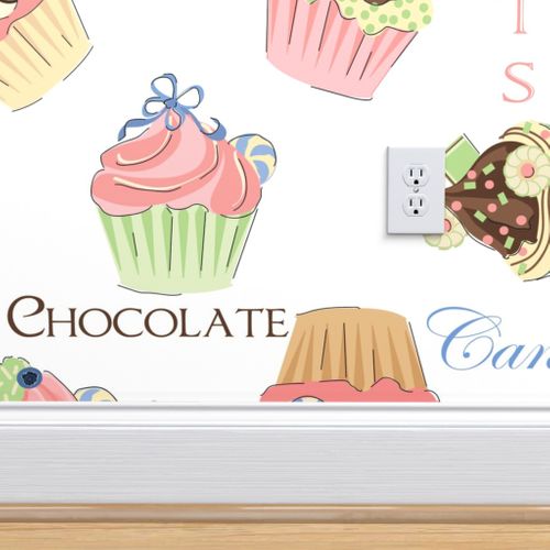 Kuche Sussigkeiten Kleidung Kirschen Cupcakes Backerei Bauernhaus Blaubeeren Himbeeren Hutte Spoonflower