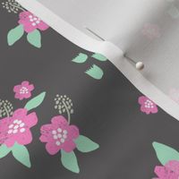 sweet florals // simple spring flowers monarch florals collection by andrea lauren - charcoal and pink