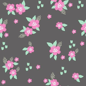 sweet florals // simple spring flowers monarch florals collection by andrea lauren - charcoal and pink