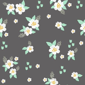 sweet florals // simple spring flowers monarch florals collection by andrea lauren - charcoal and white