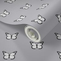monarch butterfly fabric // simple sweet butterflies design nursery baby girls fabric - gret