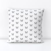 monarch butterfly fabric // simple sweet butterflies design nursery baby girls fabric - black and white