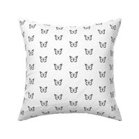 monarch butterfly fabric // simple sweet butterflies design nursery baby girls fabric - black and white