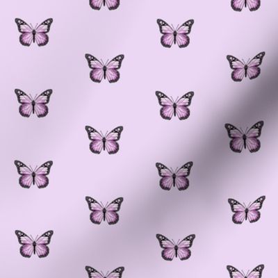 monarch butterfly fabric // simple sweet butterflies design nursery baby girls fabric - lavender